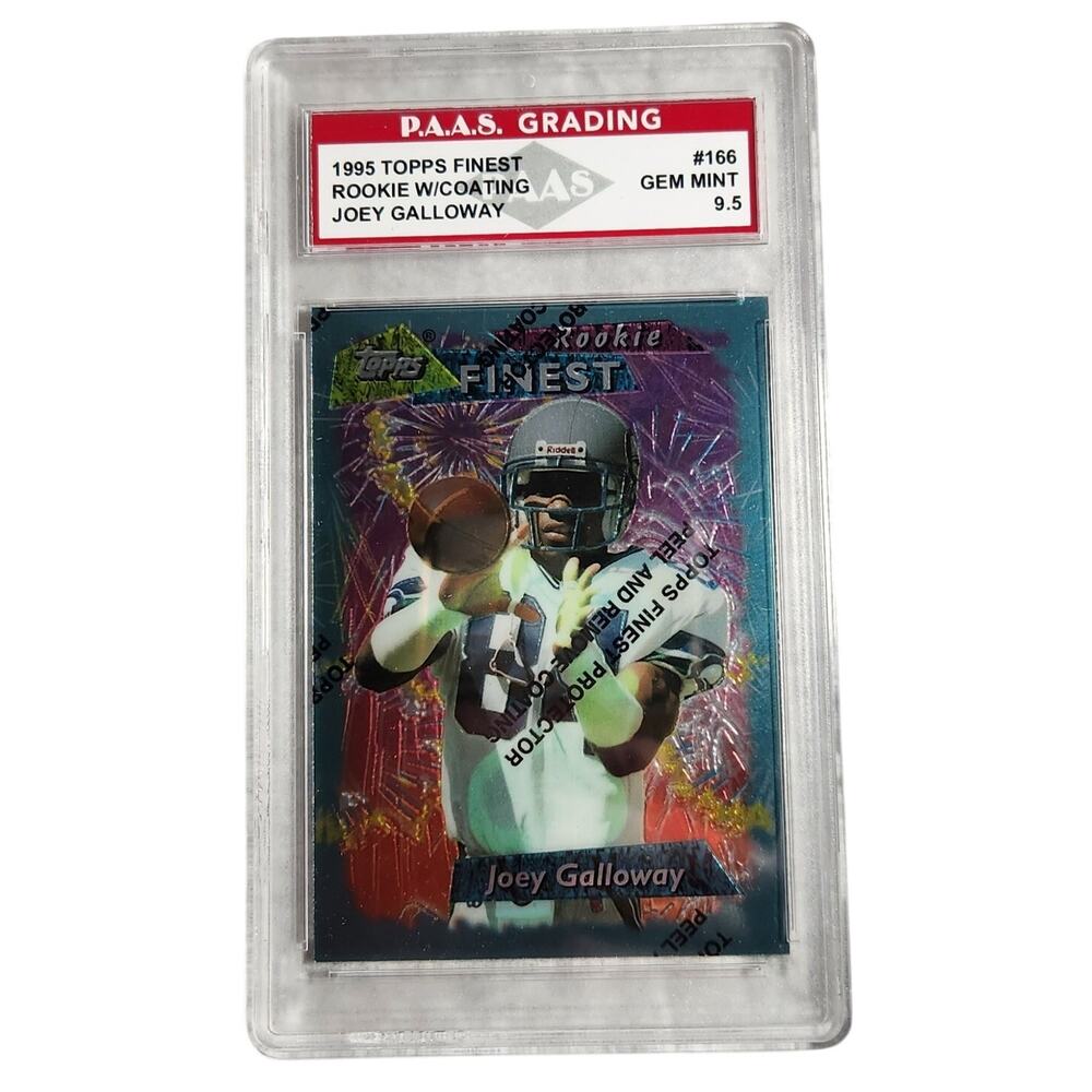 1995 Topps Finest Joey Galloway Rookie W/ Coating PAAS Grading Gem Mint 9.5
